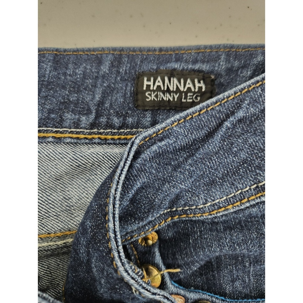 Rocawear Jeans‎ Women 16 Blue Hannah Skinny Leg Studded Dark Wash Embroidered - Picture 6 of 11